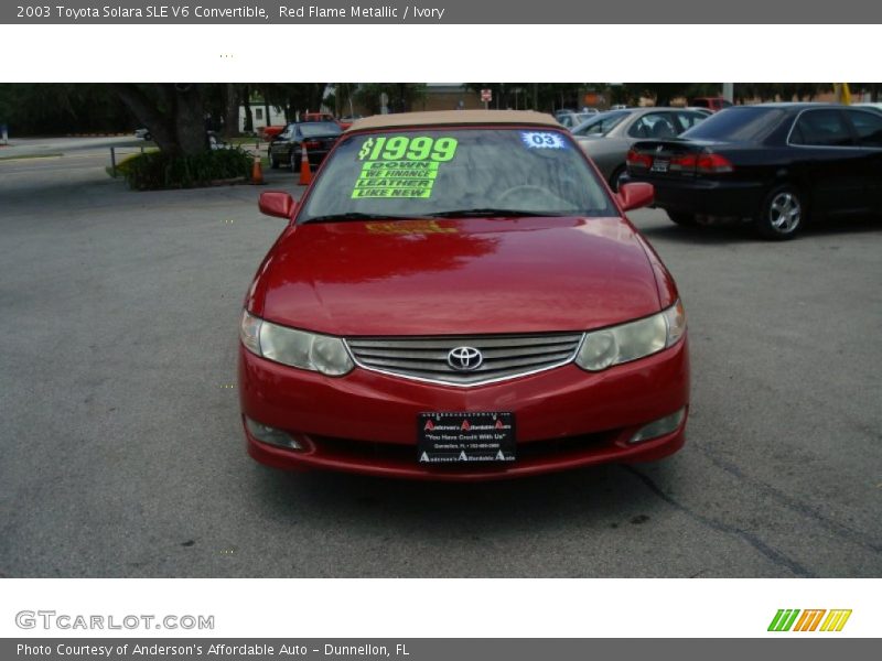 Red Flame Metallic / Ivory 2003 Toyota Solara SLE V6 Convertible