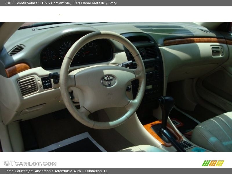 Red Flame Metallic / Ivory 2003 Toyota Solara SLE V6 Convertible