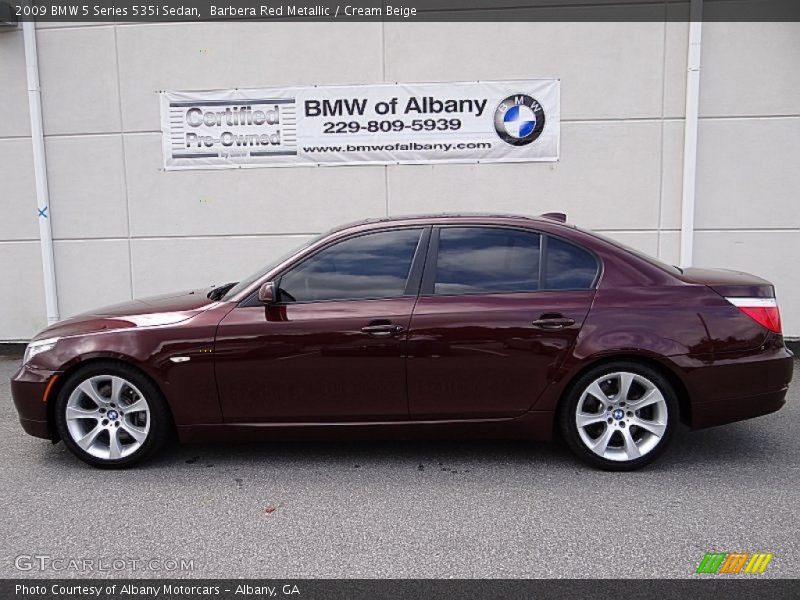 Barbera Red Metallic / Cream Beige 2009 BMW 5 Series 535i Sedan