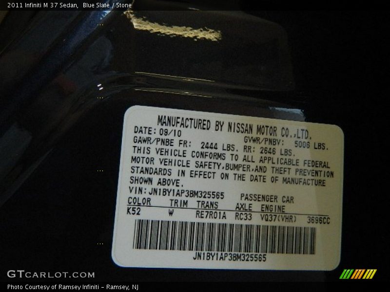 Blue Slate / Stone 2011 Infiniti M 37 Sedan