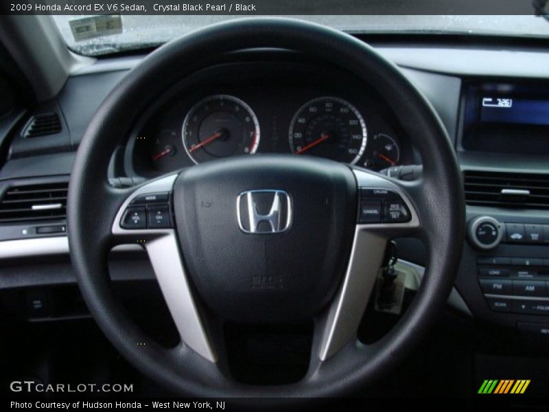 Crystal Black Pearl / Black 2009 Honda Accord EX V6 Sedan
