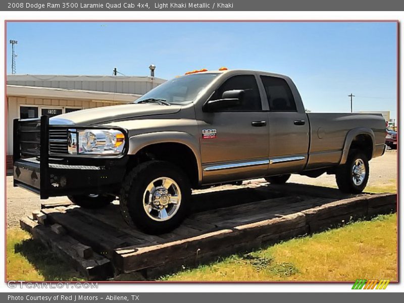 Light Khaki Metallic / Khaki 2008 Dodge Ram 3500 Laramie Quad Cab 4x4