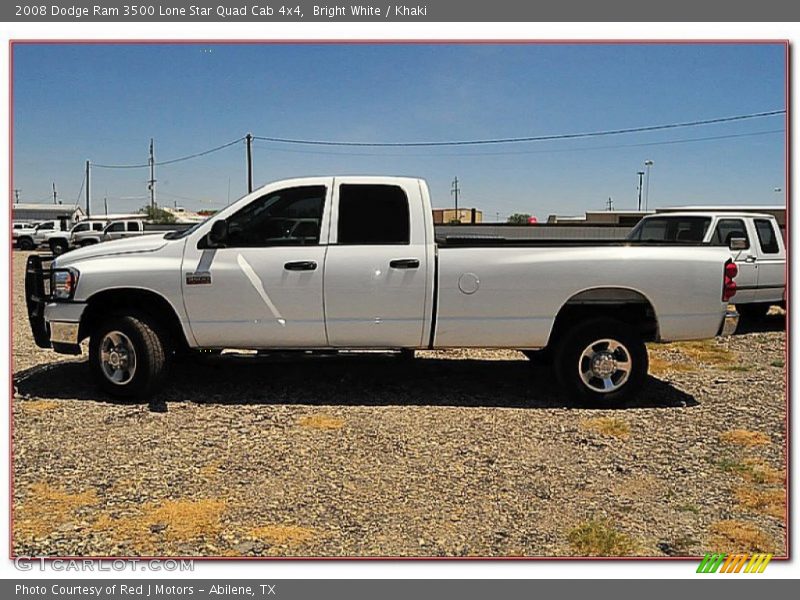 Bright White / Khaki 2008 Dodge Ram 3500 Lone Star Quad Cab 4x4