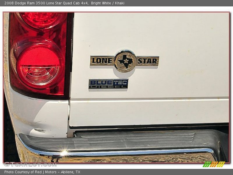 Bright White / Khaki 2008 Dodge Ram 3500 Lone Star Quad Cab 4x4