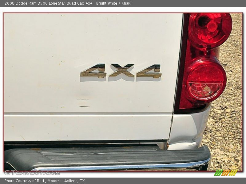 Bright White / Khaki 2008 Dodge Ram 3500 Lone Star Quad Cab 4x4