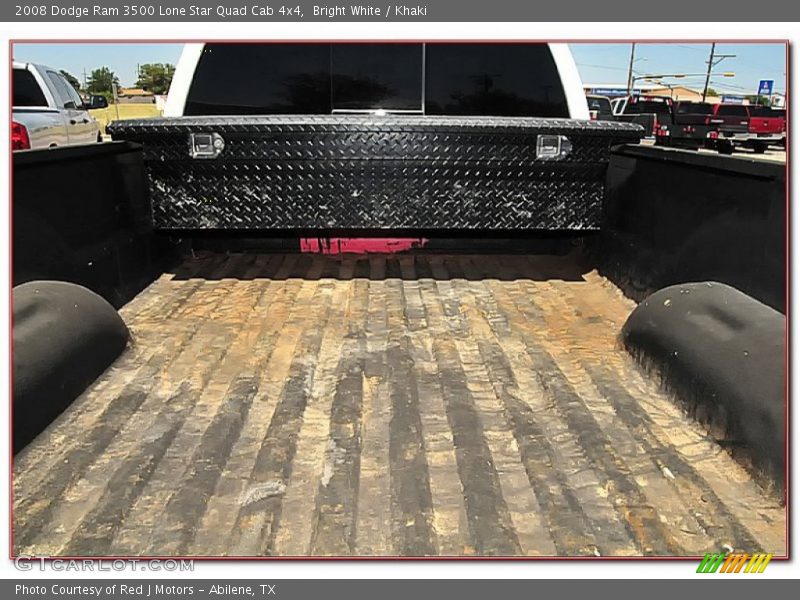 Bright White / Khaki 2008 Dodge Ram 3500 Lone Star Quad Cab 4x4