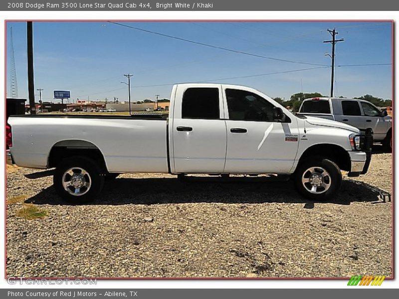 Bright White / Khaki 2008 Dodge Ram 3500 Lone Star Quad Cab 4x4