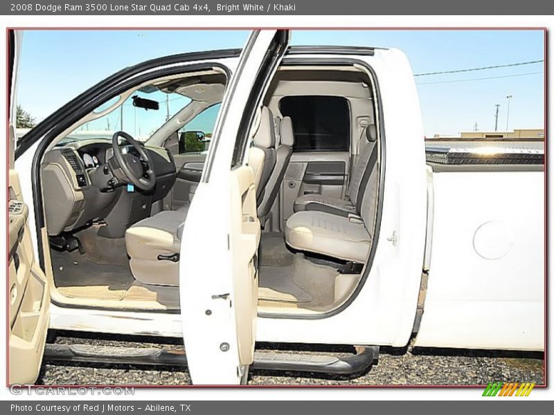 Bright White / Khaki 2008 Dodge Ram 3500 Lone Star Quad Cab 4x4