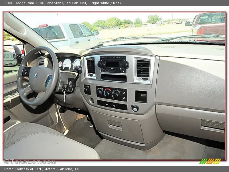 Bright White / Khaki 2008 Dodge Ram 3500 Lone Star Quad Cab 4x4