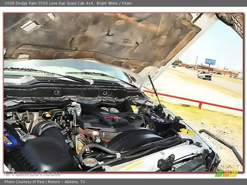 Bright White / Khaki 2008 Dodge Ram 3500 Lone Star Quad Cab 4x4