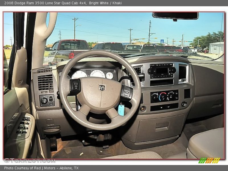Bright White / Khaki 2008 Dodge Ram 3500 Lone Star Quad Cab 4x4