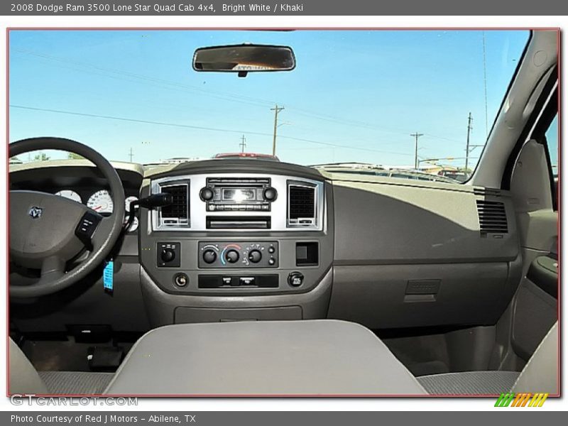 Bright White / Khaki 2008 Dodge Ram 3500 Lone Star Quad Cab 4x4