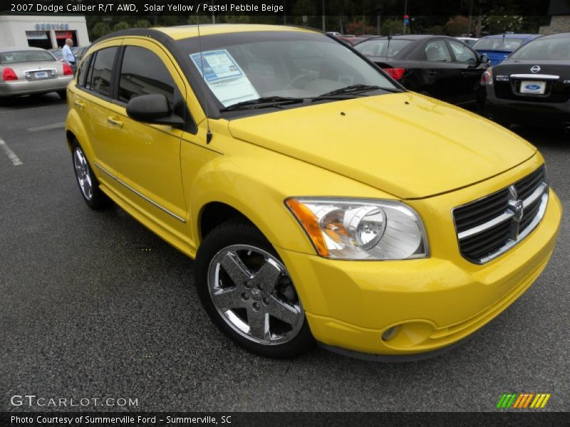 Solar Yellow / Pastel Pebble Beige 2007 Dodge Caliber R/T AWD