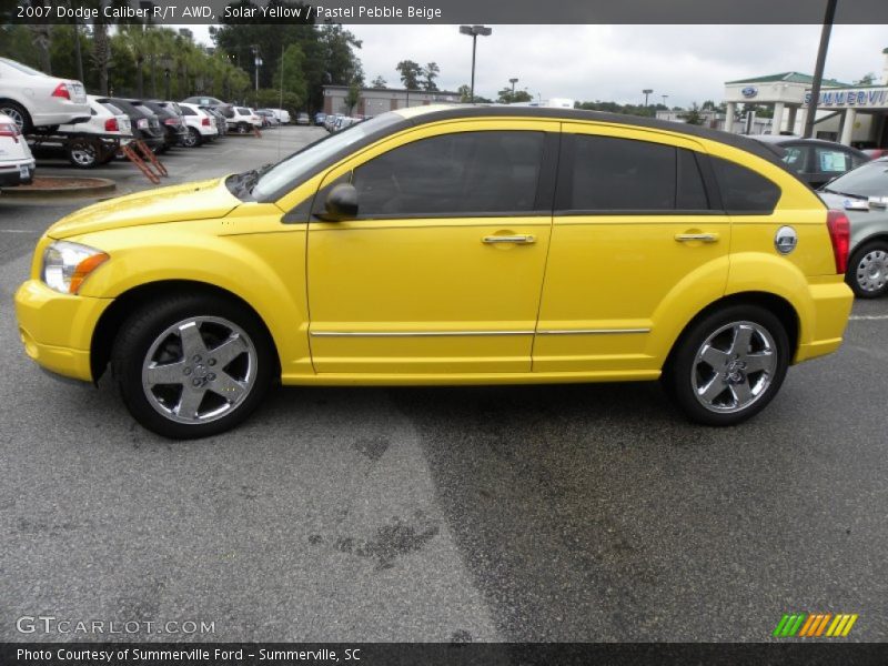 Solar Yellow / Pastel Pebble Beige 2007 Dodge Caliber R/T AWD