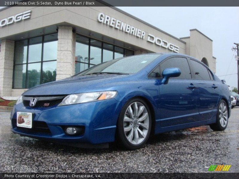 Dyno Blue Pearl / Black 2010 Honda Civic Si Sedan