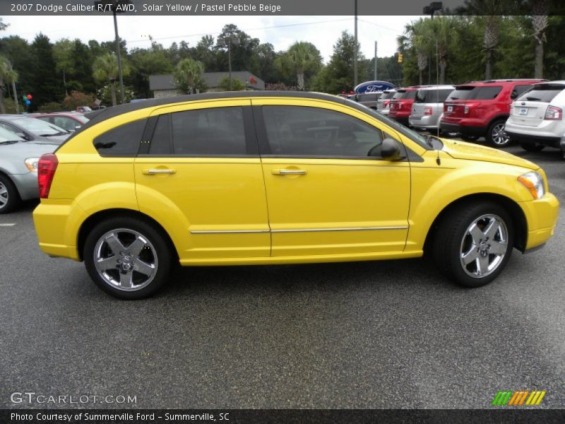 Solar Yellow / Pastel Pebble Beige 2007 Dodge Caliber R/T AWD