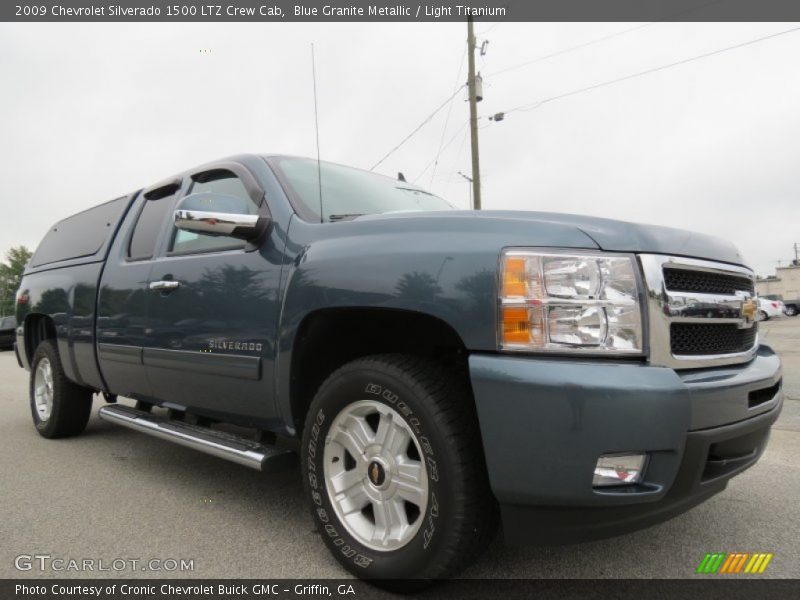 Blue Granite Metallic / Light Titanium 2009 Chevrolet Silverado 1500 LTZ Crew Cab