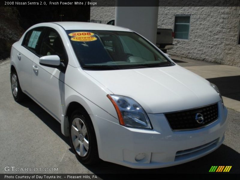 Fresh Powder White / Beige 2008 Nissan Sentra 2.0