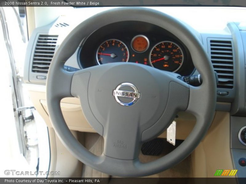 Fresh Powder White / Beige 2008 Nissan Sentra 2.0