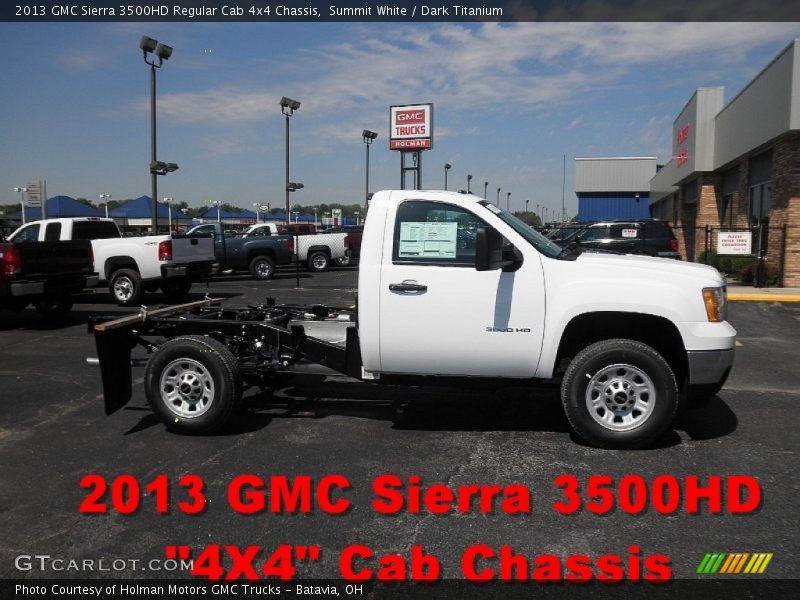 Summit White / Dark Titanium 2013 GMC Sierra 3500HD Regular Cab 4x4 Chassis