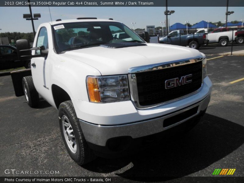 Summit White / Dark Titanium 2013 GMC Sierra 3500HD Regular Cab 4x4 Chassis