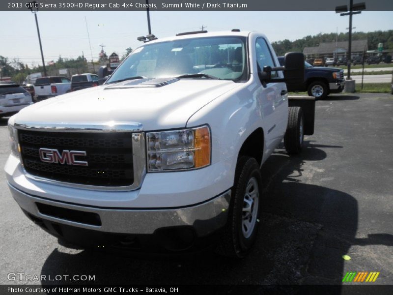 Summit White / Dark Titanium 2013 GMC Sierra 3500HD Regular Cab 4x4 Chassis
