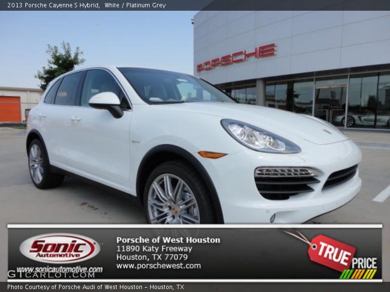 White / Platinum Grey 2013 Porsche Cayenne S Hybrid