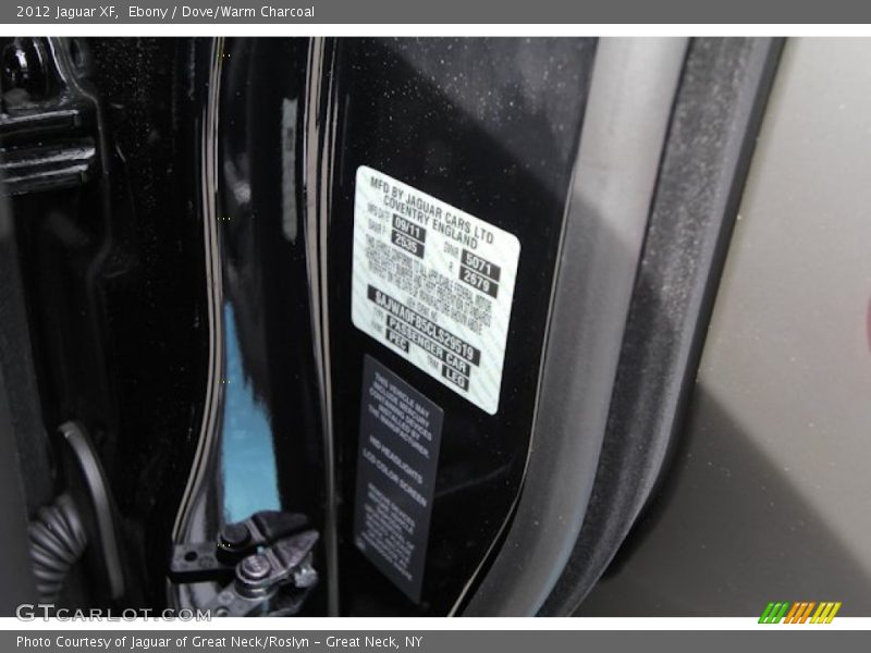 Ebony / Dove/Warm Charcoal 2012 Jaguar XF