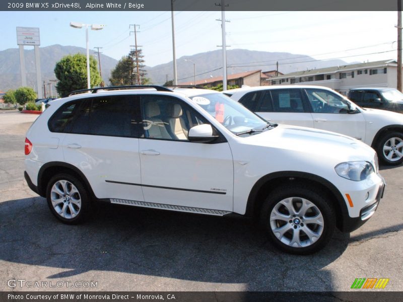 Alpine White / Beige 2009 BMW X5 xDrive48i