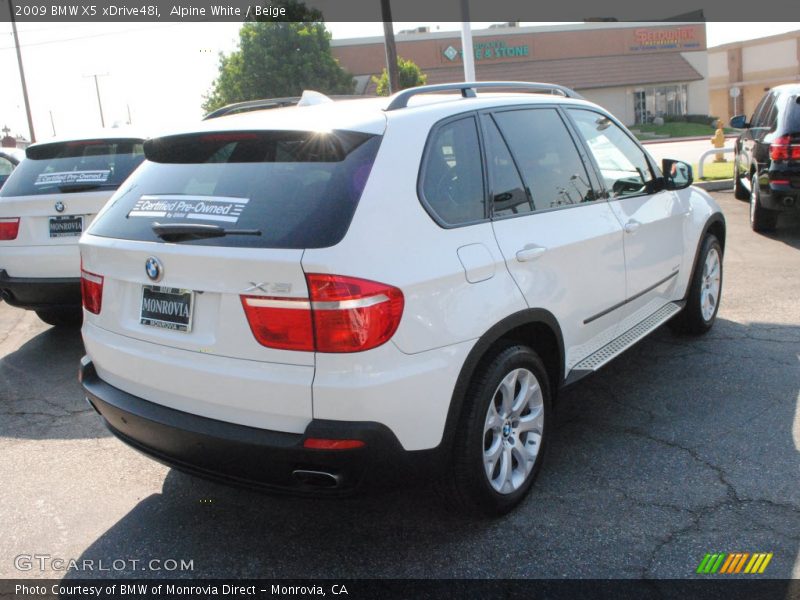 Alpine White / Beige 2009 BMW X5 xDrive48i