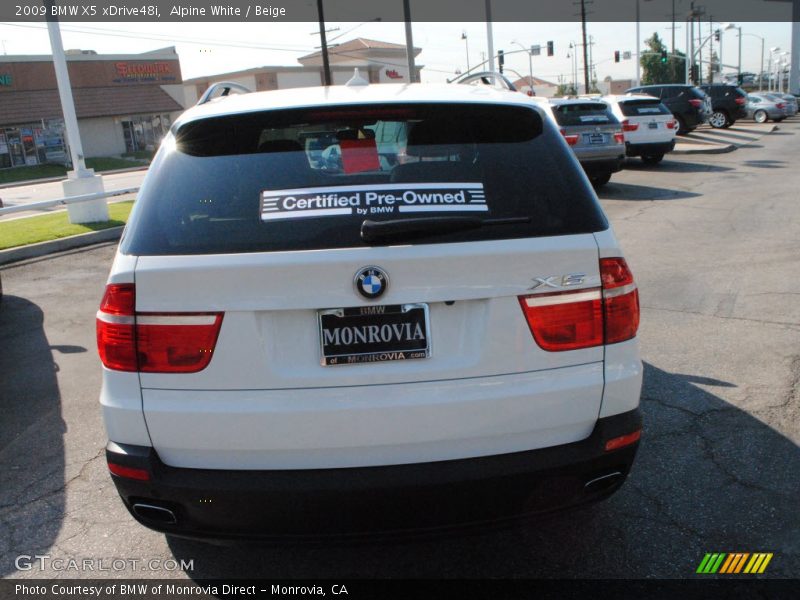 Alpine White / Beige 2009 BMW X5 xDrive48i