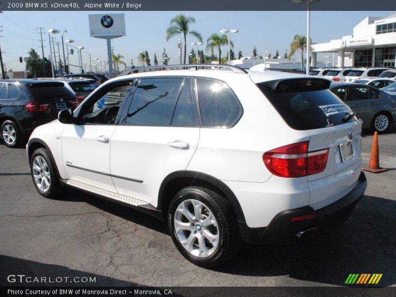 Alpine White / Beige 2009 BMW X5 xDrive48i