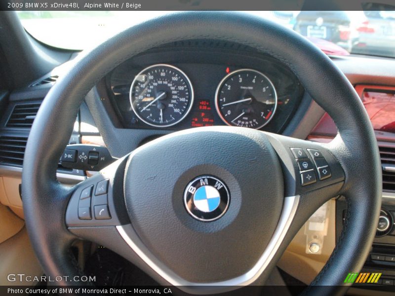 Alpine White / Beige 2009 BMW X5 xDrive48i