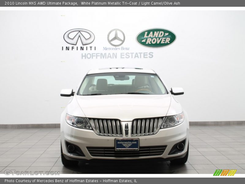 White Platinum Metallic Tri-Coat / Light Camel/Olive Ash 2010 Lincoln MKS AWD Ultimate Package