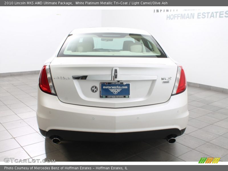 White Platinum Metallic Tri-Coat / Light Camel/Olive Ash 2010 Lincoln MKS AWD Ultimate Package