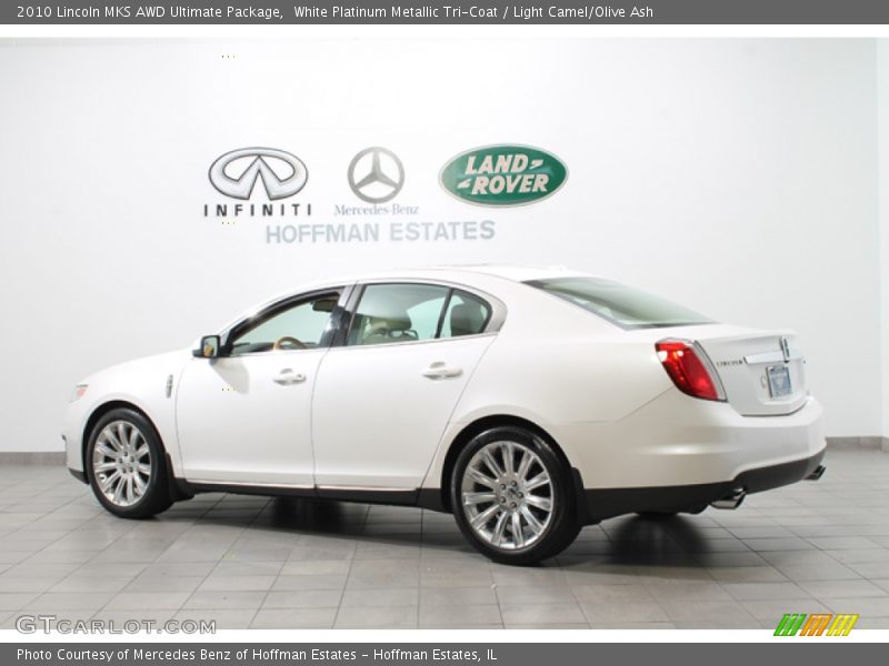 White Platinum Metallic Tri-Coat / Light Camel/Olive Ash 2010 Lincoln MKS AWD Ultimate Package