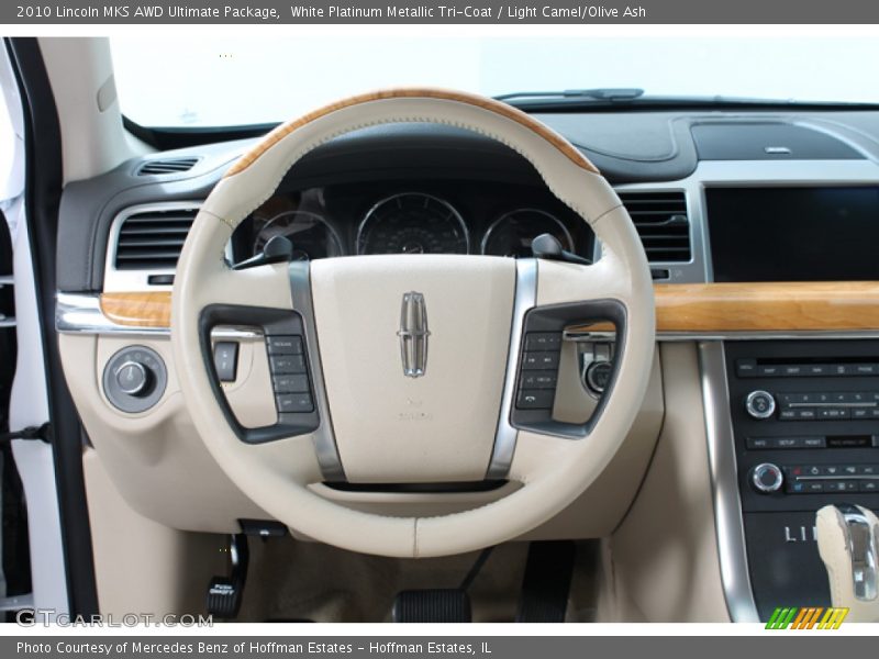 White Platinum Metallic Tri-Coat / Light Camel/Olive Ash 2010 Lincoln MKS AWD Ultimate Package