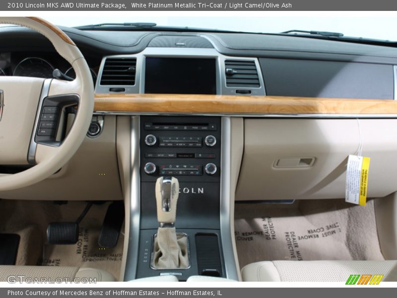 White Platinum Metallic Tri-Coat / Light Camel/Olive Ash 2010 Lincoln MKS AWD Ultimate Package