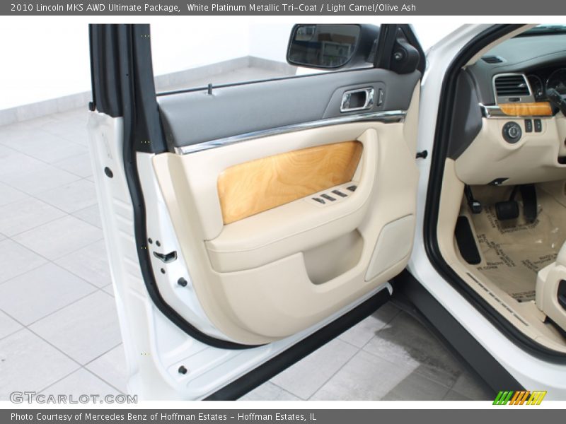 White Platinum Metallic Tri-Coat / Light Camel/Olive Ash 2010 Lincoln MKS AWD Ultimate Package