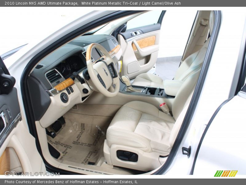 White Platinum Metallic Tri-Coat / Light Camel/Olive Ash 2010 Lincoln MKS AWD Ultimate Package
