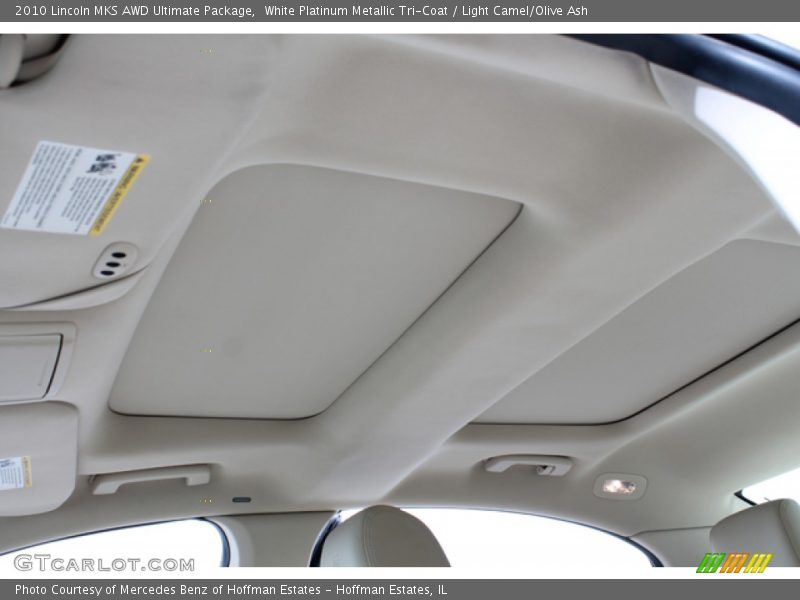 White Platinum Metallic Tri-Coat / Light Camel/Olive Ash 2010 Lincoln MKS AWD Ultimate Package