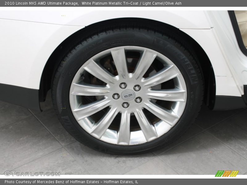 White Platinum Metallic Tri-Coat / Light Camel/Olive Ash 2010 Lincoln MKS AWD Ultimate Package