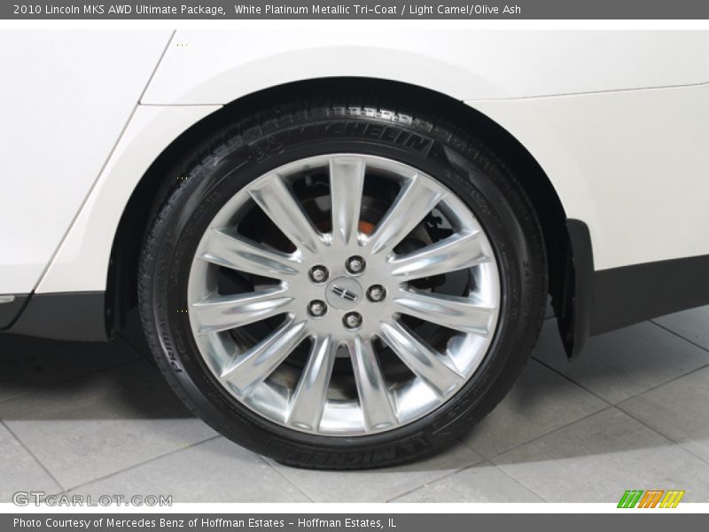 White Platinum Metallic Tri-Coat / Light Camel/Olive Ash 2010 Lincoln MKS AWD Ultimate Package