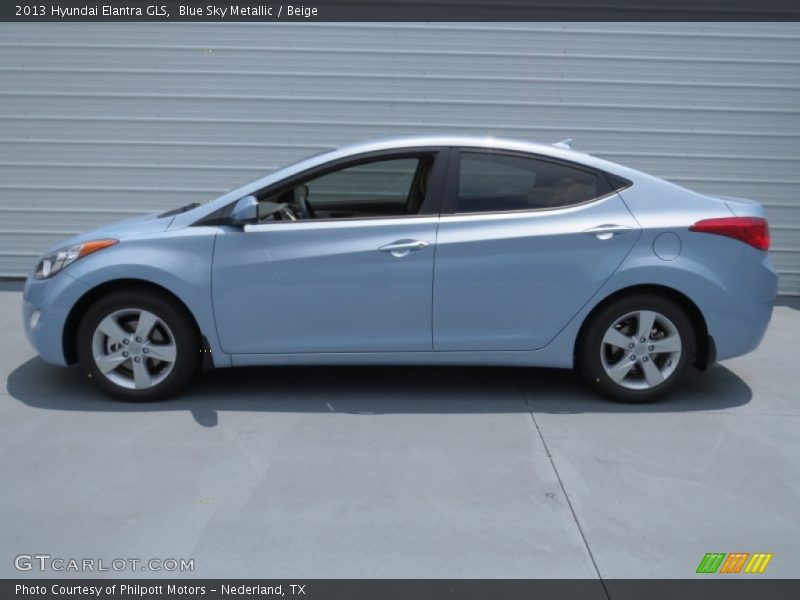 Blue Sky Metallic / Beige 2013 Hyundai Elantra GLS