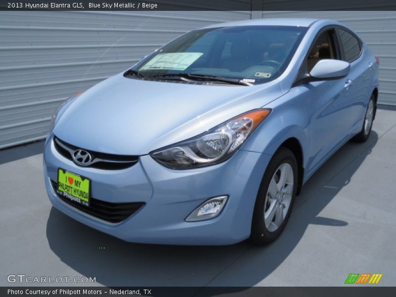 Blue Sky Metallic / Beige 2013 Hyundai Elantra GLS