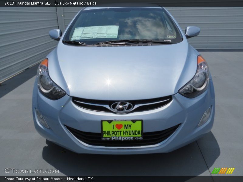 Blue Sky Metallic / Beige 2013 Hyundai Elantra GLS