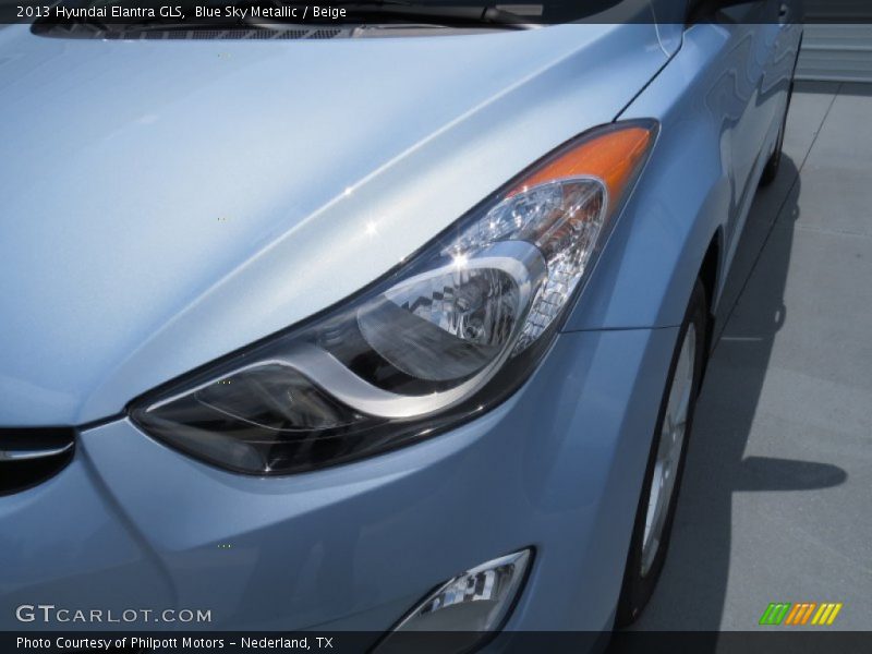 Blue Sky Metallic / Beige 2013 Hyundai Elantra GLS