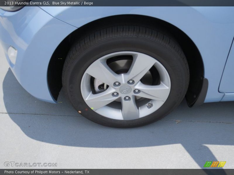Blue Sky Metallic / Beige 2013 Hyundai Elantra GLS