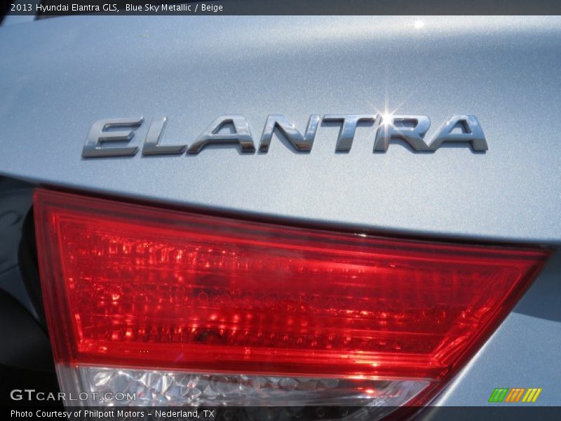 Blue Sky Metallic / Beige 2013 Hyundai Elantra GLS