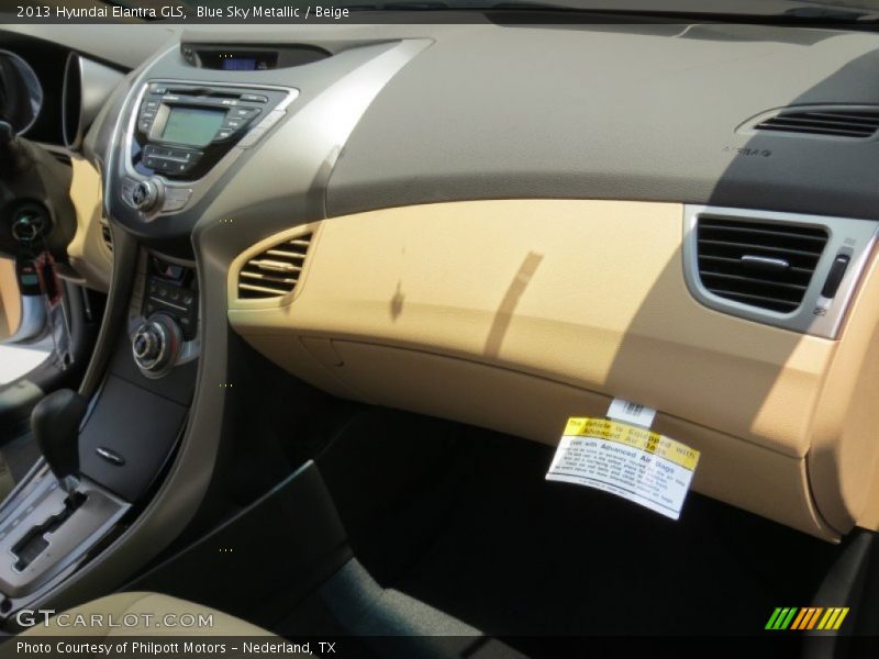 Blue Sky Metallic / Beige 2013 Hyundai Elantra GLS